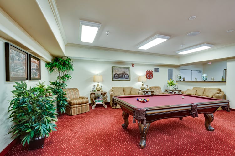 The game room at Magnolia Heights