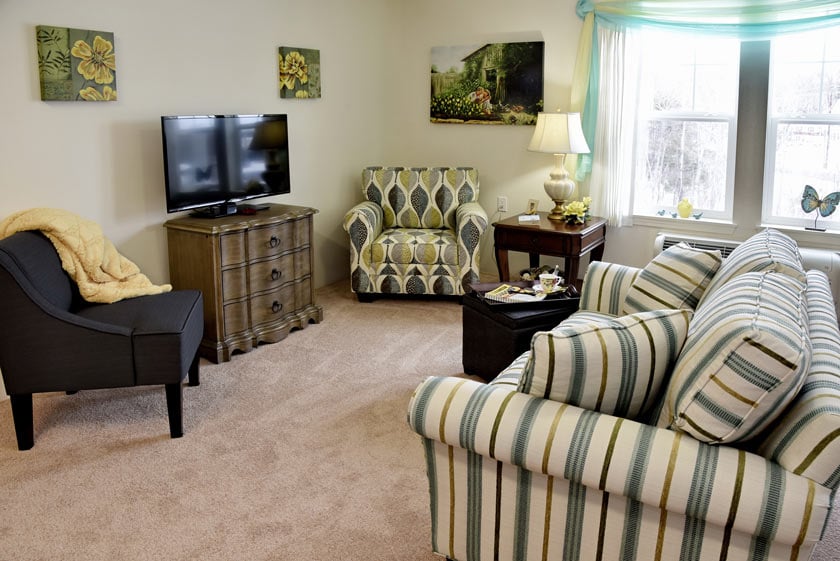 A living room in a Magnolia Heights apartment
